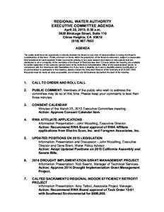 REGIONAL WATER AUTHORITY EXECUTIVE COMMITTEE AGENDA April 29, 2015; 8:30 a.mBirdcage Street, Suite 110 Citrus Heights, CA7692