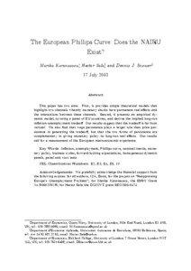 The European Phillips Curve: Does the NAIRU Exist? Marika Karanassou ∗, Hector Sala †, and Dennis J. Snower ‡