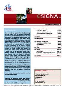 eSIGNAL The iimt-Newsletter, edition 2012_04 iimt Leaders Launch 2012		  Dear Graduates