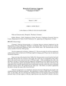 Board of Contract Appeals General Services Administration Washington, D.C[removed]_______________________ March 3, 2005