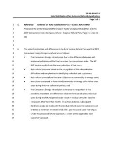 SR‐NP‐NLH‐014  Rate Stabilization Plan Rules and Refunds Application  Page 1 of 1  1   Q. 