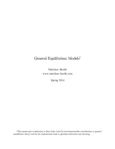 General Equilibrium Models1 Matthew Hoelle www.matthew-hoelle.com SpringThis