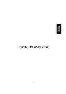 Portfolio Overview PORTFOLIO OVERVIEW  1