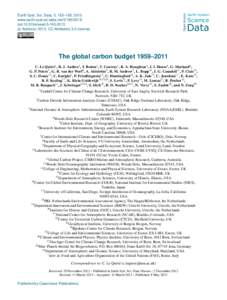 The global carbon budget 1959–2011  Open Access Earth Syst. Sci. Data, 5, 165–185, 2013 www.earth-syst-sci-data.net/