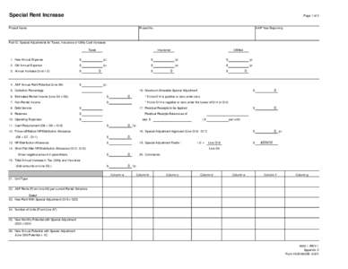 Special Rent Increase  Page 1 of 2 Project Name