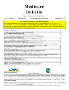 November 2012 J15 Part A Medicare Bulletin