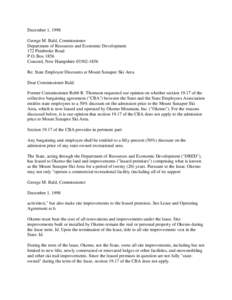 December 1, 1998 George M. Bald, Commissioner Department of Resources and Economic Development 172 Pembroke Road P.O. Box 1856 Concord, New Hampshire[removed]