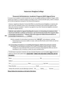 Microsoft Word - Financial Aid SAP Appeal Form July 2012.docx