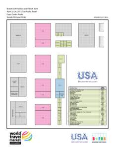 Brand USA Pavilion at WTM LA 2015 April 22-24, 2015, São Paulo, Brazil Expo Center Norte Stands H34 and H34A  UPDATED