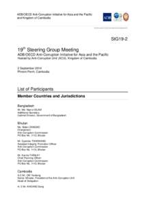 ADB/OECD Anti-Corruption Initiative for Asia and the Pacific and Kingdom of Cambodia www.oecd.org/corruption/asiapacific  StG19-2