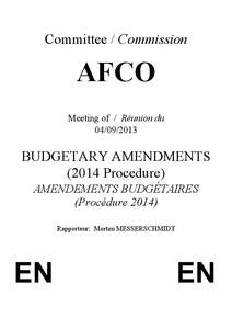 Committee / Commission  AFCO Meeting of / Réunion du[removed]