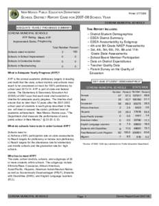 NEW MEXICO PUBLIC EDUCATION DEPARTMENT  Printed: [removed]SCHOOL DISTRICT REPORT CARD FOR[removed]SCHOOL YEAR CORONA MUNICIPAL SCHOOLS