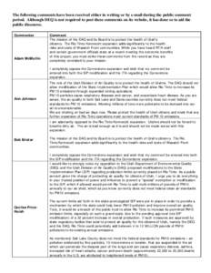 Microsoft Word - Commentes from table.doc