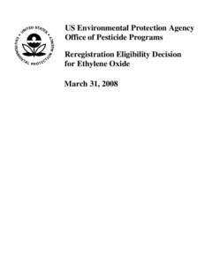 US EPA - Pesticides - Reregistration Eligibility Decision for Ethylene Oxide