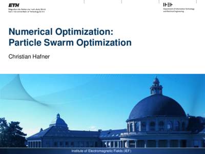 Numerical Optimization: Particle Swarm Optimization Christian Hafner Institute of Electromagnetic Fields (IEF)