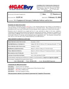 COOPERATIVE PURCHASING PROGRAM Houston-Galveston Area Council of Governments 3555 Timmons, Suite 120, Houston, TX[removed]Phone: [removed]Fax: [removed]www.hgacbuy.org