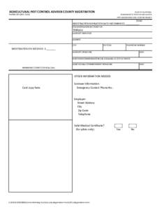 AGRICULTURAL PEST CONTROL ADVISER COUNTY REGISTRATION  STATE OF CALIFORNIA DEPARTMENT OF PESTICIDE REGULATION  PR-PML-091 (REV. 3/02)