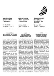 Amtsblatt des Europäischen Patentamts Official Journal of the European