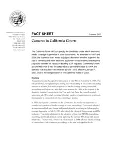 Cameras in California Courts Page 1 of 3 ADMINISTRATIVE OFFICE OF THE COURTS