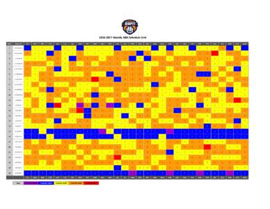 Weekly NBA Schedule Grid Week Week Of  ATL