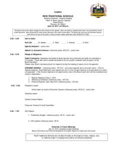 AGENDA  REID TRADITIONAL SCHOOLS Board of Directors - Regular Meeting[removed]N. Black Canyon Highway Board Room