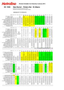 Revised timetable from Saturday 3 January84A New Barnet - Potters Bar - St Albans Route 84 runs via London Road, Alma Road in St Albans