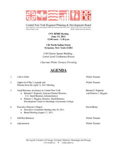 Central New York Regional Planning & Development Board  126 N. Salina St., 100 Clinton Square, Suite 200, Syracuse, New York 13202 • Tel[removed] • Fax[removed]Walter Tennant, Chair David V. Bottar, Executive 