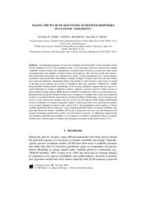 TAKING THE PULSE OF MOUNTAINS: ECOSYSTEM RESPONSES TO CLIMATIC VARIABILITY DANIEL B. FAGRE 1 , DAVID L. PETERSON 2 and AMY E. HESSL 3 1 U.S. Geological Survey, Northern Rocky Mountain Science Center, West Glacier, MT 599