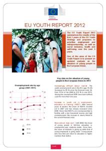 EU YOUTH REPORT 2012 The EU Youth Report 2012 summarises the results of the first 3 years of the EU Youth Strategy and proposes to prioritise employment and