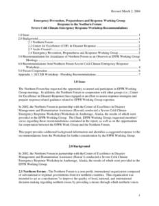 Humanitarian aid / Disaster preparedness / Occupational safety and health / Safety / Arctic Council / Emergency / Civil defense / Arctic policy of the United States / Arctic cooperation and politics / Public safety / Emergency management / Management