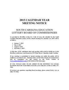 Microsoft Word[removed]2015 Board of Commissioners Calendar Year Notice