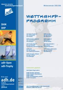 WintersemesterWettkampfprogramm DHM DHP