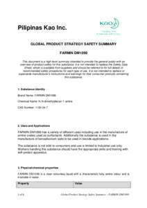 GLOBAL PRODUCT STRATEGY SAFETY REPORT