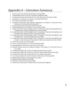 Appendix A – Literature Summary  [removed]