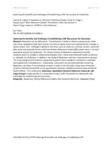 CRN-International  www.crn-i.ch Exploring the benefits and challenges of establishing a DRI-like process for bioactives Joanne R. Lupton • Stephanie A. Atkinson • Namsoo Chang • Cesar G. Fraga •