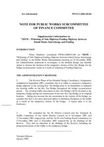 For information  PWSCI[removed]NOTE FOR PUBLIC WORKS SUBCOMMITTEE OF FINANCE COMMITTEE