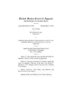 United States Court of Appeals FOR THE DISTRICT OF COLUMBIA CIRCUIT Argued December 10, 2014  Decided May 15, 2015