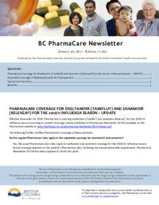 BC PharmaCare Newsletter[removed]January 25, 2011)