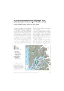 An integrative and quantitative assessment of the gold potential of the Nuuk region,West Greenland Bo Møller Stensgaard,Thorkild M. Rasmussen and Agnete Steenfelt Visual inspection and comparison of lithological, topogr