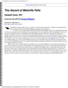 === Trip Report: Cassell Cave, the Ascent of Medville Falls ===