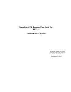 Spreadsheet File Transfer User Guide for FRY-15
