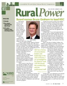 A newsletter for and about Kansas Electric Cooperatives  RuralPower Vol . LVXII, No. 1 January 13, 2012  Inside