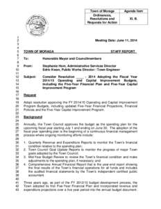 Town of Moraga Ordinances, Resolutions and Requests for Action  1