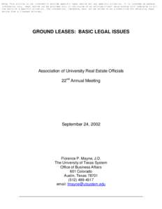 Microsoft Word - ground leases_basic legal issues.doc