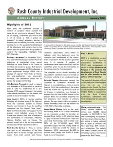 Rush County Industrial Development, Inc. ANNUAL REPORT January[removed]Highlights of 2012