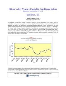 Silicon Valley Venture Capitalist Confidence Index® (Bloomberg ticker symbol: SVVCCI) Second Quarter – 2011 (Release date: July 29, Mark V. Cannice, Ph.D.