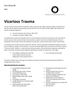 Stress / Psychology / Behavioural sciences / Human behavior / Vicarious traumatization / Compassion fatigue / Secondary trauma / Psychological trauma / Vicarious / Occupational burnout