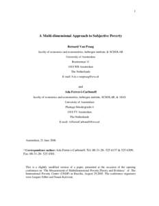 Development economics / Bernard van Praag / Economists / Welfare economics / Socioeconomics / Happiness / Capability approach / Job satisfaction / Poverty / Economics / Development / Statistics