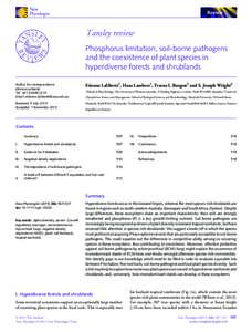 Review  Tansley review Phosphorus limitation, soil-borne pathogens and the coexistence of plant species in hyperdiverse forests and shrublands