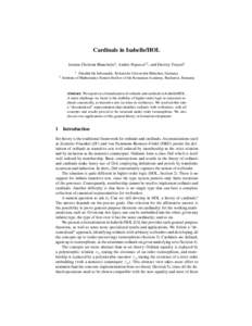 Cardinal numbers / Set theory / Ordinal arithmetic / Transfinite induction / Constructible universe / Forcing / Aleph number / Successor cardinal / Normal function / Mathematical logic / Mathematics / Ordinal numbers